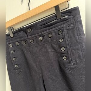 Navy Wool Sailor High waisted Wide Leg Trousers